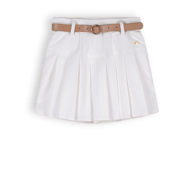 NoNo Meisjes broek/rok lurex krijtstrep - Senna - Sneeuw wit NoNo Meisjes broek/rok lurex krijtstrep - Senna - Sneeuw witMateriaal 73% PE. 25% VI. 2% EA