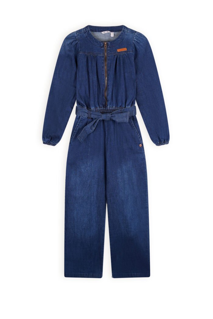 NoNo Meisjes jeans jumpsuit - Sasai - Navy blauw NoNo Meisjes jeans jumpsuit - Sasai - Navy blauwMateriaal 100% katoen
