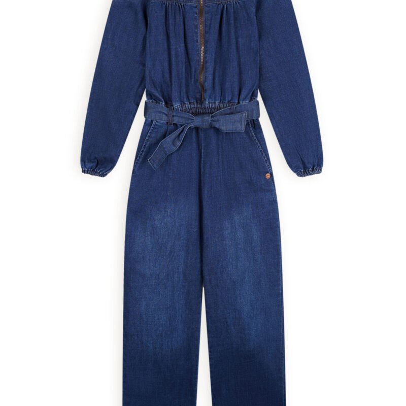 NoNo Meisjes jeans jumpsuit - Sasai - Navy blauw NoNo Meisjes jeans jumpsuit - Sasai - Navy blauwMateriaal 100% katoen