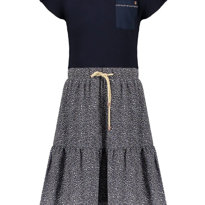 NoNo Meisjes - jurk Milly - Marine blauw NoNo Meisjes - jurk Milly - Marine blauw60%rec poly+40% poly +95%CO5EA