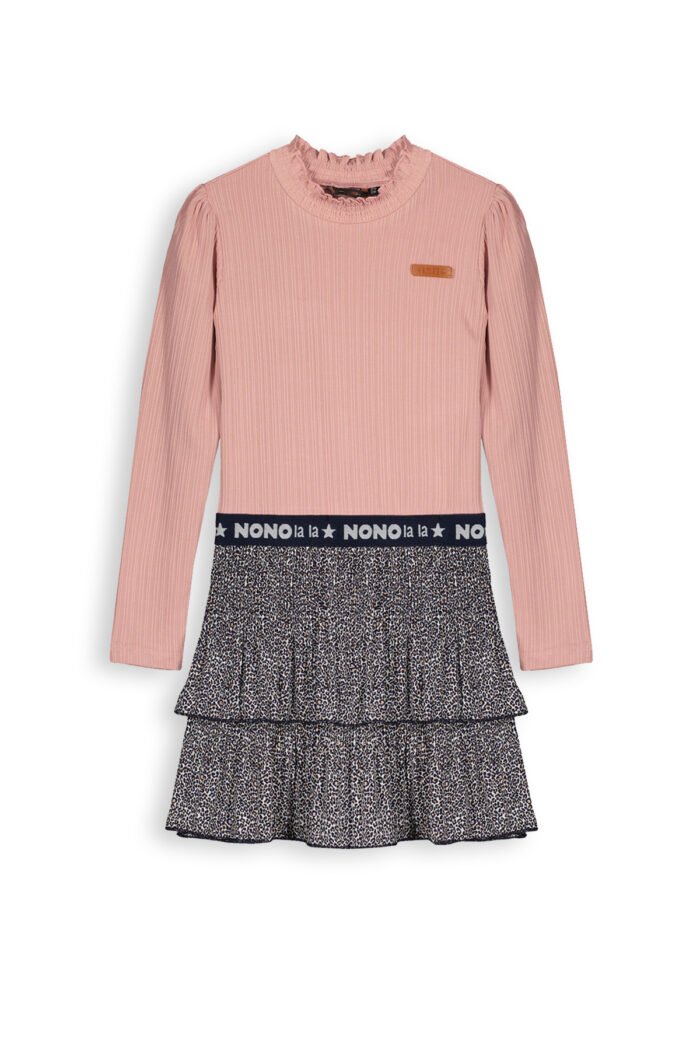 NoNo Meisjes jurk mixed roze - Mey - Navy blauw NoNo Meisjes jurk mixed roze - Mey - Navy blauw Materiaal 60% RPE 40% PE