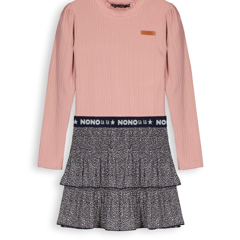 NoNo Meisjes jurk mixed roze - Mey - Navy blauw NoNo Meisjes jurk mixed roze - Mey - Navy blauw Materiaal 60% RPE 40% PE