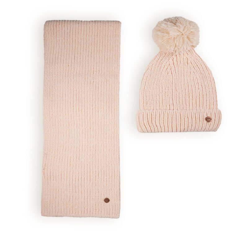NoNo Meisjes muts & sjaal chenille - Raya - Rosy zand NoNo Meisjes muts & sjaal chenille - Raya - Rosy zandMateriaal 98% PA. 2% PAN