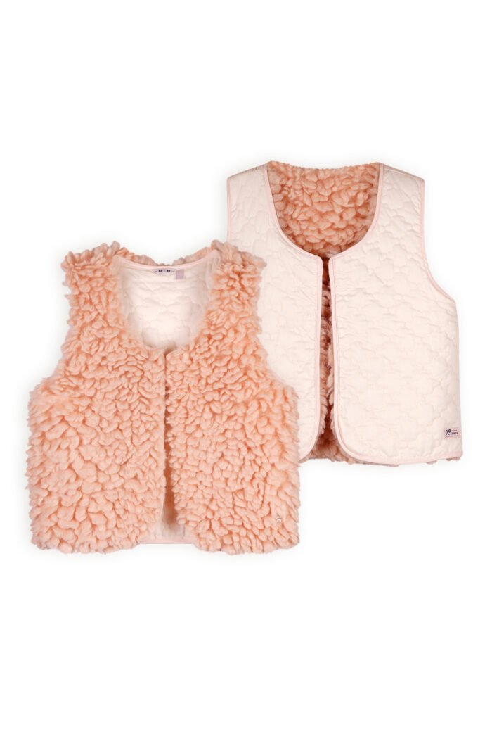 NoNo Meisjes reversibel gilet fluffy fur - Katya - Pale Blush NoNo Meisjes reversibel gilet fluffy fur - Katya - Pale BlushMateriaal 100% PE