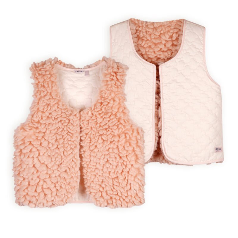 NoNo Meisjes reversibel gilet fluffy fur - Katya - Pale Blush NoNo Meisjes reversibel gilet fluffy fur - Katya - Pale BlushMateriaal 100% PE