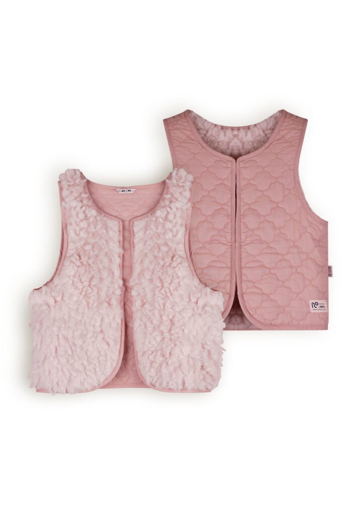 NoNo Meisjes reversibel gilet fluffy fur - Katya - Vintage roze NoNo Meisjes reversibel gilet fluffy fur - Katya - Vintage rozeMateriaal 100% PE