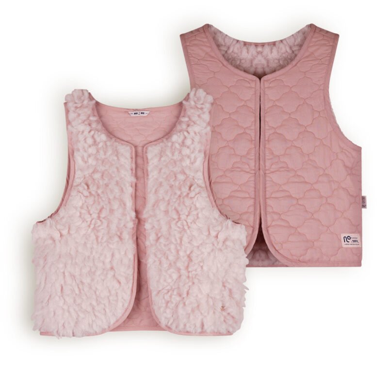 NoNo Meisjes reversibel gilet fluffy fur - Katya - Vintage roze NoNo Meisjes reversibel gilet fluffy fur - Katya - Vintage rozeMateriaal 100% PE