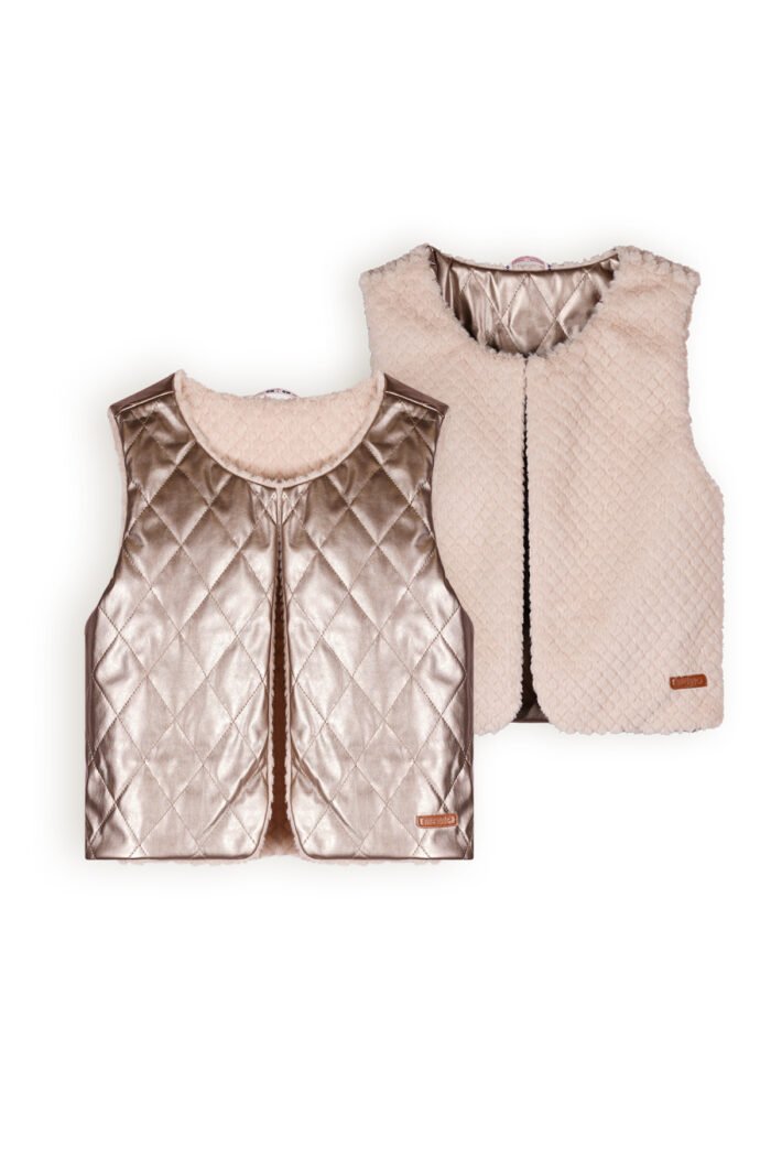 NoNo Meisjes reversibel gilet fur - Kate - Pearled ivoor NoNo Meisjes reversibel gilet fur - Kate - Pearled ivoorMateriaal 100% PE