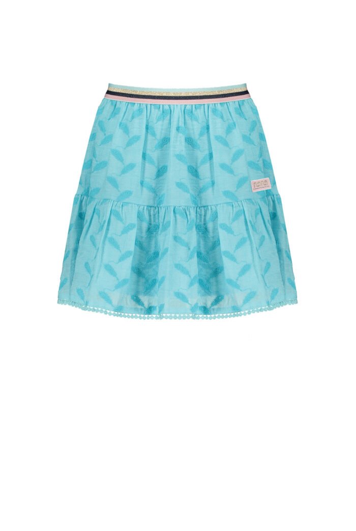 NoNo Meisjes rok - Nomy AOP - Licht Turquoise NoNo Meisjes rok - Nomy AOP - Licht TurquoiseMateriaal 80% viscose 20%polyester