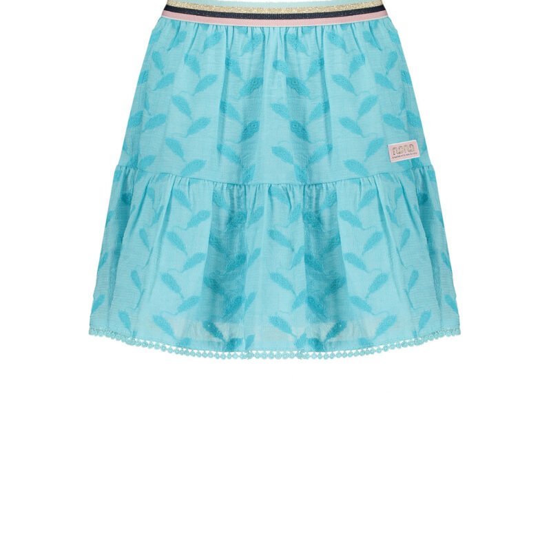NoNo Meisjes rok - Nomy AOP - Licht Turquoise NoNo Meisjes rok - Nomy AOP - Licht TurquoiseMateriaal 80% viscose 20%polyester