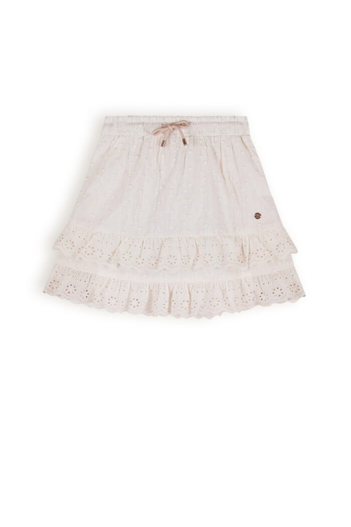 NoNo Meisjes rok embroidery - Niu - Pearled ivoor wit NoNo Meisjes rok embroidery - Niu - Pearled ivoor witMateriaal 100% CO