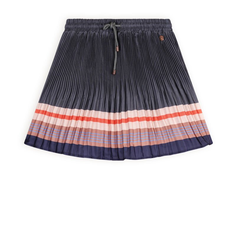 NoNo Meisjes rok plisse satin print - Nulan - Navy blauw NoNo Meisjes rok plisse satin print - Nulan - Navy blauwMateriaal 100% PE