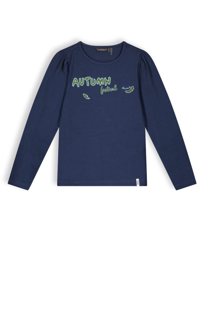 NoNo Meisjes shirt - Koss - Navy blauw NoNo Meisjes shirt - Koss - Navy blauwMateriaal 95% SCO 5% EA