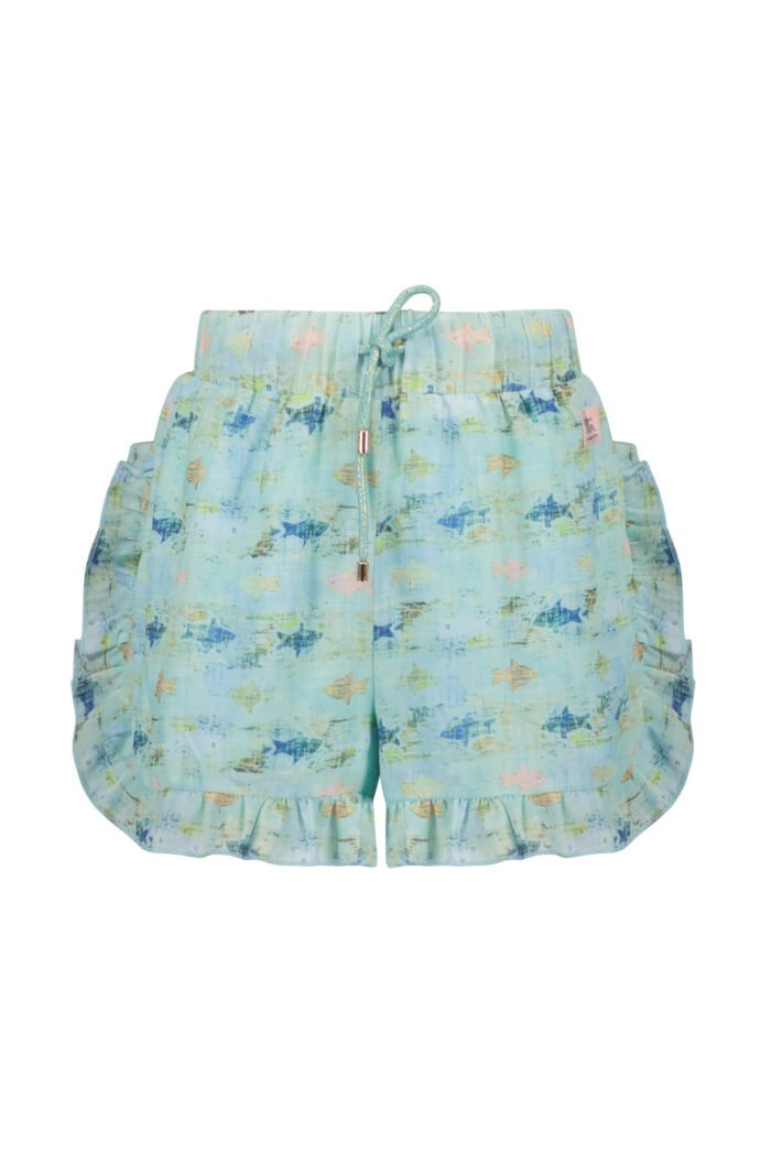 NoNo Meisjes short - Sunaid - Cream mint NoNo Meisjes short - Sunaid - Cream mint60% RPE 40% PE