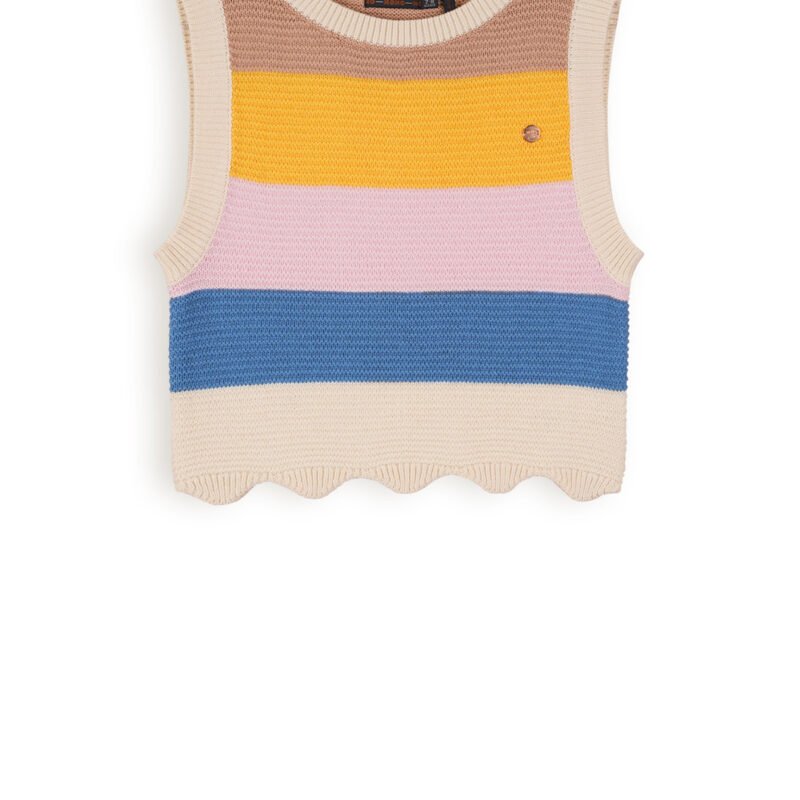 NoNo Meisjes spencer cropped gebreid - Kosmic - Pearled ivoor wit NoNo Meisjes spencer cropped gebreid - Kosmic - Pearled ivoor witMateriaal 100% CO