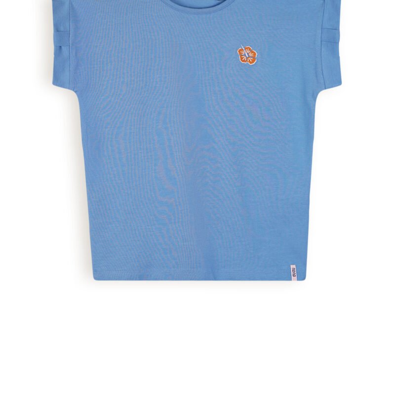 NoNo Meisjes t-shirt - Kamelle - Parisian blauw NoNo Meisjes t-shirt - Kamelle - Parisian blauwMateriaal 95% GOTS. 5% EA