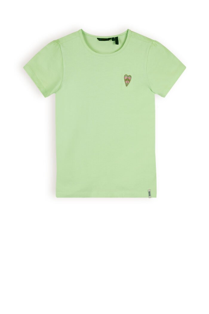 NoNo Meisjes t-shirt basic - Kono - Spring groen NoNo Meisjes t-shirt basic - Kono - Spring groenMateriaal 95% GOTS. 5% EA