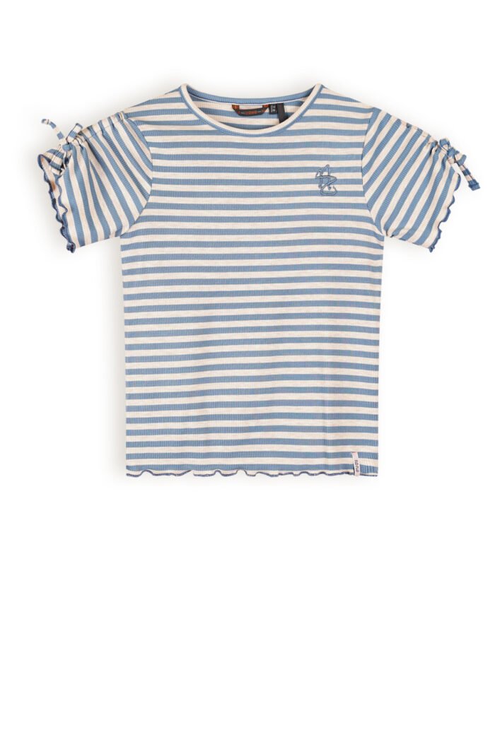 NoNo Meisjes t-shirt gestreept - Kim - Parisian blauw NoNo Meisjes t-shirt gestreept - Kim - Parisian blauwMateriaal 100% CO