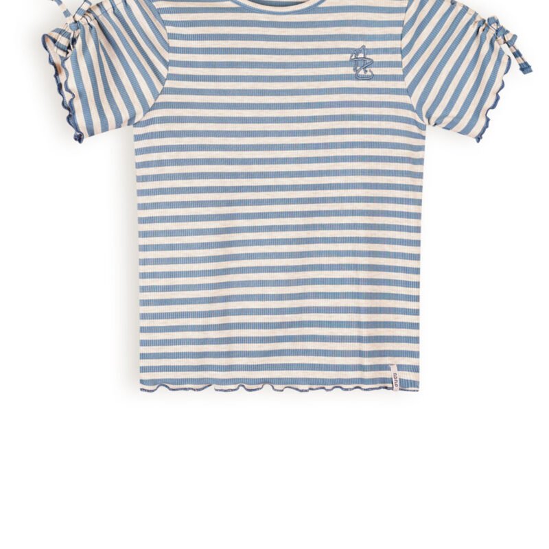NoNo Meisjes t-shirt gestreept - Kim - Parisian blauw NoNo Meisjes t-shirt gestreept - Kim - Parisian blauwMateriaal 100% CO
