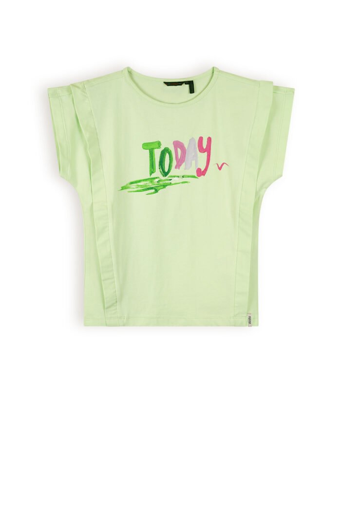 NoNo Meisjes t-shirt print - Kiam - Spring groen NoNo Meisjes t-shirt print - Kiam - Spring groenMateriaal 95% GOTS. 5% EA