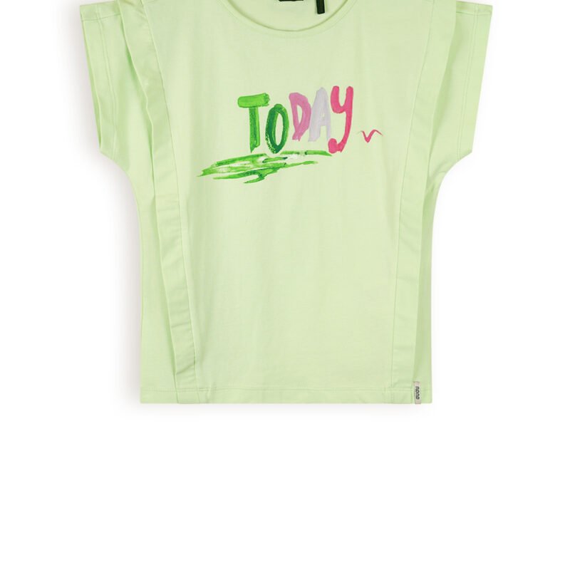 NoNo Meisjes t-shirt print - Kiam - Spring groen NoNo Meisjes t-shirt print - Kiam - Spring groenMateriaal 95% GOTS. 5% EA
