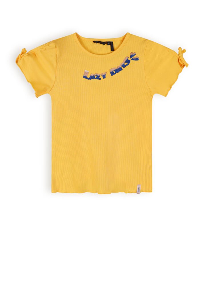 NoNo Meisjes t-shirt rib - Kim - Abrikoos NoNo Meisjes t-shirt rib - Kim - AbrikoosMateriaal 95%VI. 5% EA