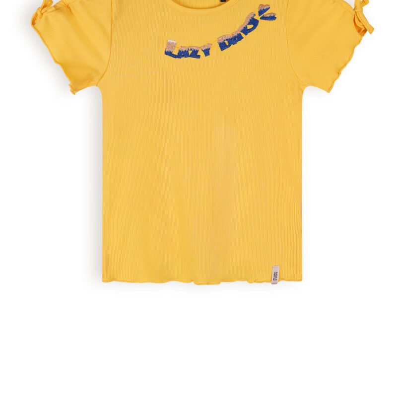 NoNo Meisjes t-shirt rib - Kim - Abrikoos NoNo Meisjes t-shirt rib - Kim - AbrikoosMateriaal 95%VI. 5% EA