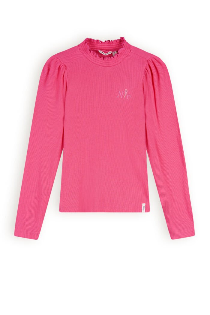 NoNo Meisjes t-shirt rib jersey - Koss - Azalea roze NoNo Meisjes t-shirt rib jersey - Koss - Azalea rozeMateriaal 96% EVI. 4% EA