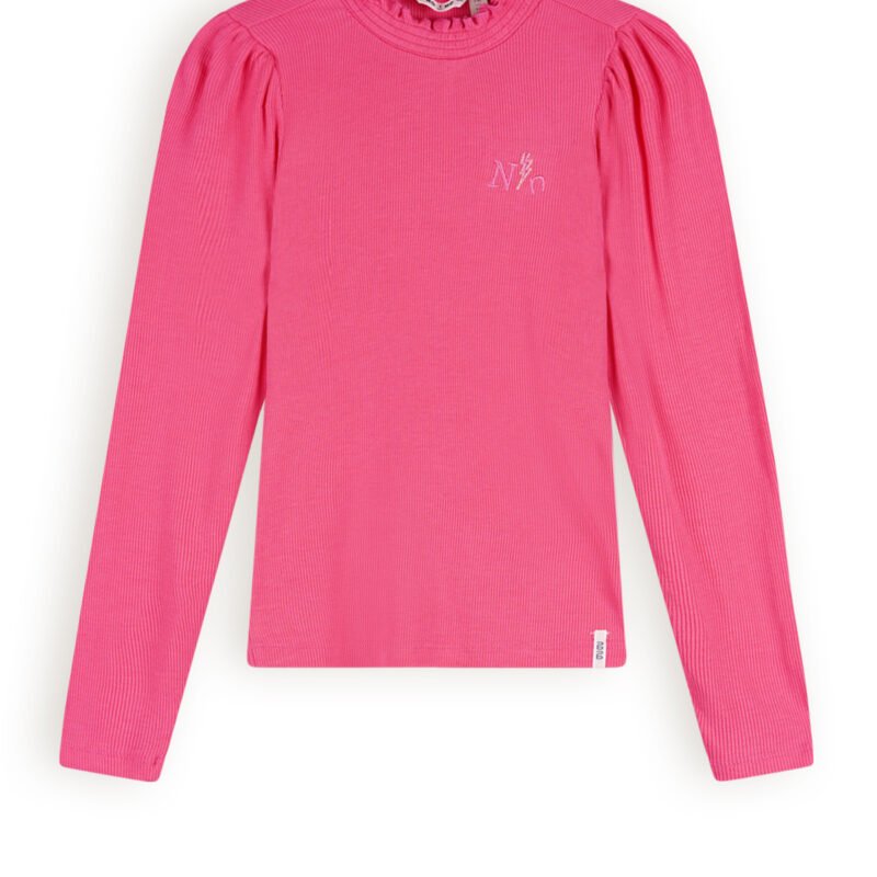 NoNo Meisjes t-shirt rib jersey - Koss - Azalea roze NoNo Meisjes t-shirt rib jersey - Koss - Azalea rozeMateriaal 96% EVI. 4% EA