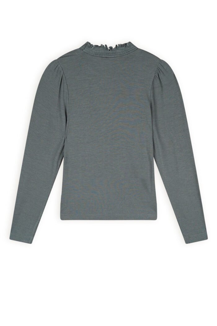 NoNo Meisjes t-shirt rib jersey - Koss - Bushy grijs NoNo Meisjes t-shirt rib jersey - Koss - Bushy grijsMateriaal 96% EVI. 4% EA