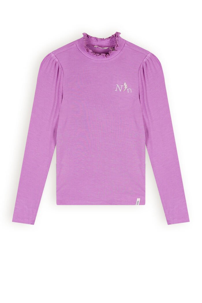NoNo Meisjes t-shirt rib jersey - Koss - Violet NoNo Meisjes t-shirt rib jersey - Koss - VioletMateriaal 96% EVI. 4% EA