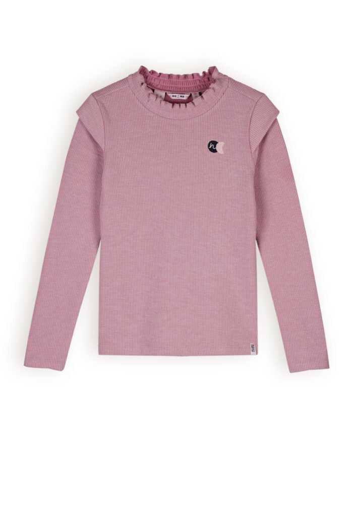 NoNo Meisjes t-shirt rib jersey fancy schouder - Kina - Vintage roze NoNo Meisjes t-shirt rib jersey fancy schouder - Kina - Vintage rozeMateriaal 75% RPE. 20% VI. 5% EA