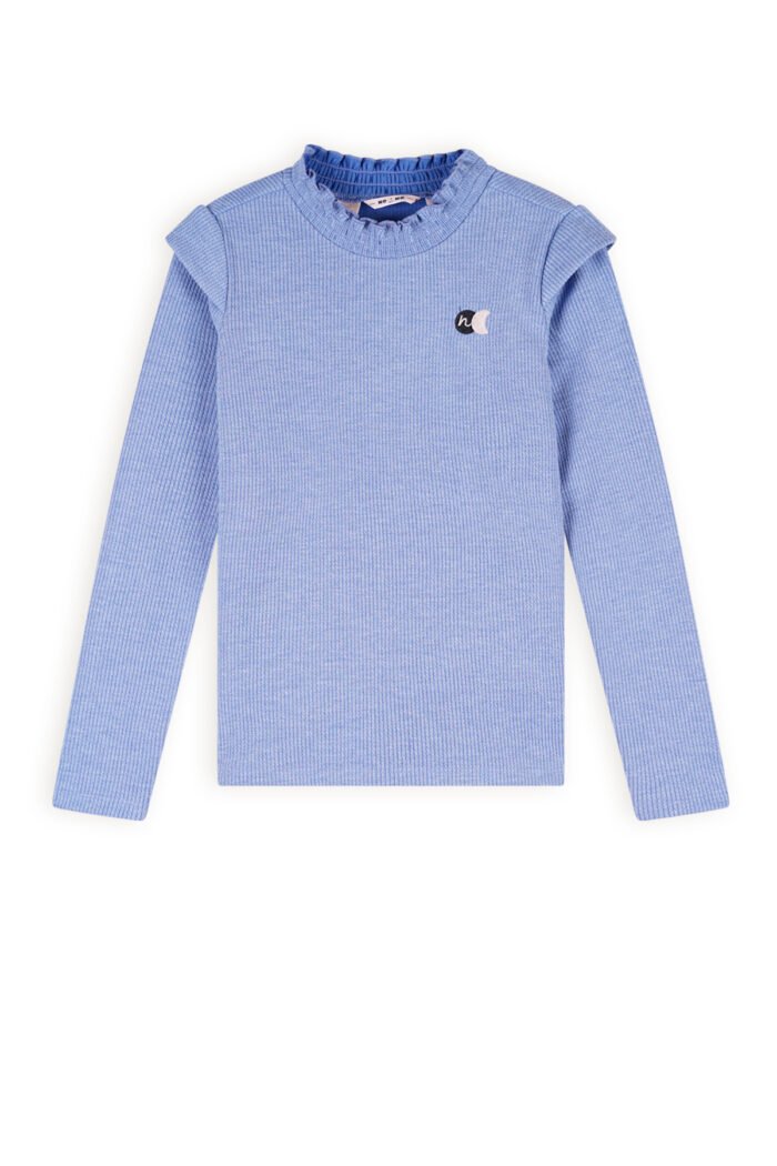 NoNo Meisjes t-shirt rib jersey fancy schouder - Kina - Wedgewood blauw NoNo Meisjes t-shirt rib jersey fancy schouder - Kina - Wedgewood blauwMateriaal 75% RPE. 20% VI. 5% EA