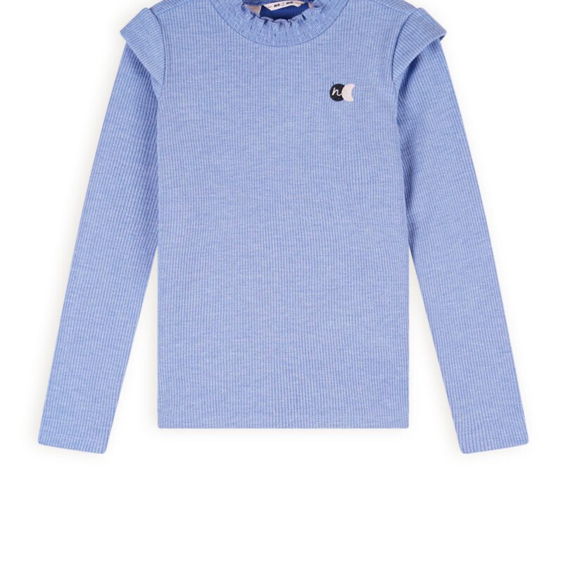 NoNo Meisjes t-shirt rib jersey fancy schouder - Kina - Wedgewood blauw NoNo Meisjes t-shirt rib jersey fancy schouder - Kina - Wedgewood blauwMateriaal 75% RPE. 20% VI. 5% EA