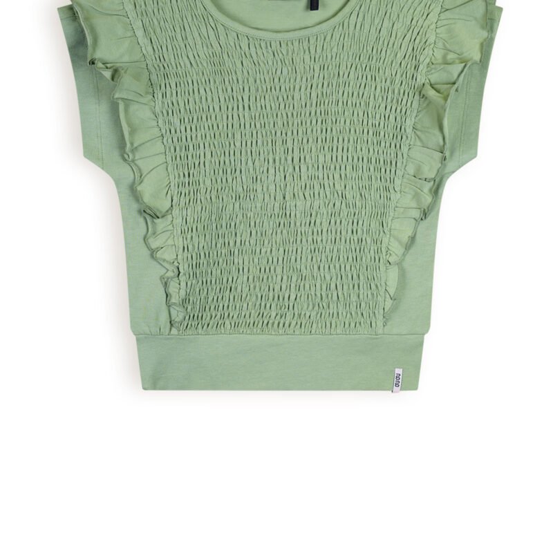 NoNo Meisjes t-shirt smock - Kety - Sage groen NoNo Meisjes t-shirt smock - Kety - Sage groenMateriaal 95% GOTS. 5% EA