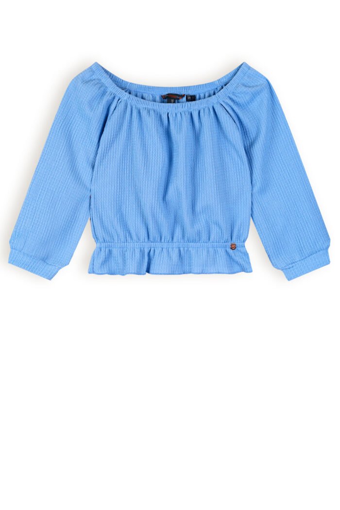 NoNo Meisjes top fancy - Knew - Parisian blauw NoNo Meisjes top fancy - Knew - Parisian blauwMateriaal 95% RPE. 5% EA