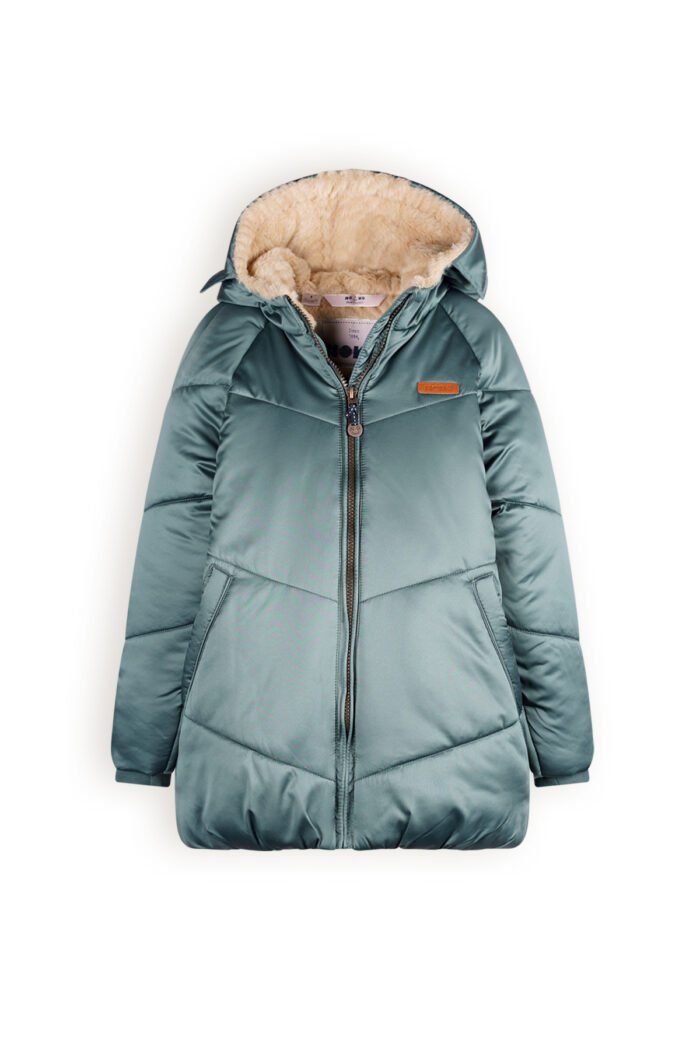 NoNo Meisjes winterjas halflang met capuchon - Baybee - Bushy grijs NoNo Meisjes winterjas halflang met capuchon - Baybee - Bushy grijsMateriaal 100% RPE