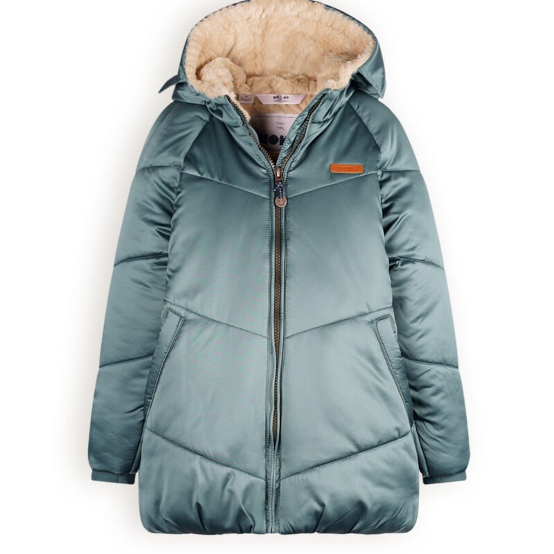 NoNo Meisjes winterjas halflang met capuchon - Baybee - Bushy grijs NoNo Meisjes winterjas halflang met capuchon - Baybee - Bushy grijsMateriaal 100% RPE