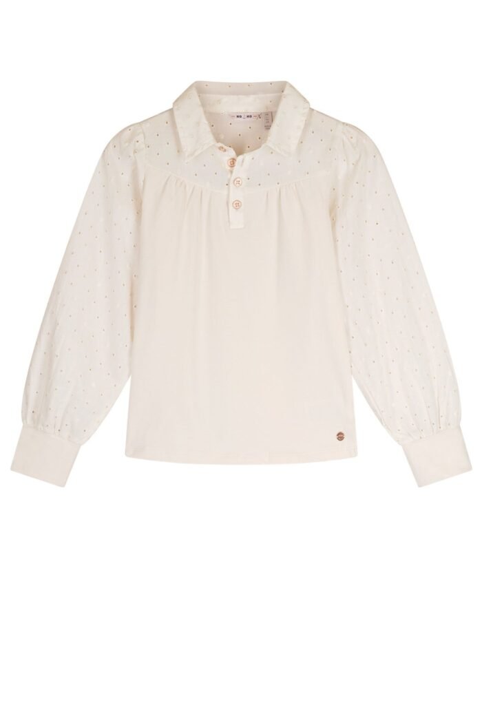 NoNo Zomer blouse meisjes Ivoor wit - Kemmy NoNo Zomer blouse meisjes Ivoor wit - KemmyMateriaal 95% katoen