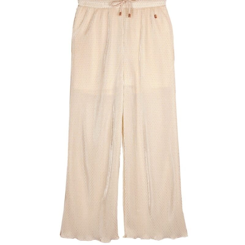 NoNo Zomer broek meisjes Licht goud - plissee - palazzo - AOP - Sun NoNo Zomer broek meisjes Licht goud - plissee - palazzo - AOP - SunMateriaal 100% recylced polyesther