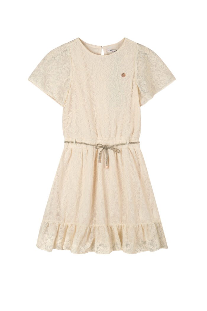 NoNo Zomer jurk meisjes Ivoor wit - embroidery mesh - Mireal NoNo Zomer jurk meisjes Ivoor wit - embroidery mesh - MirealMateriaal 50% polyamide
