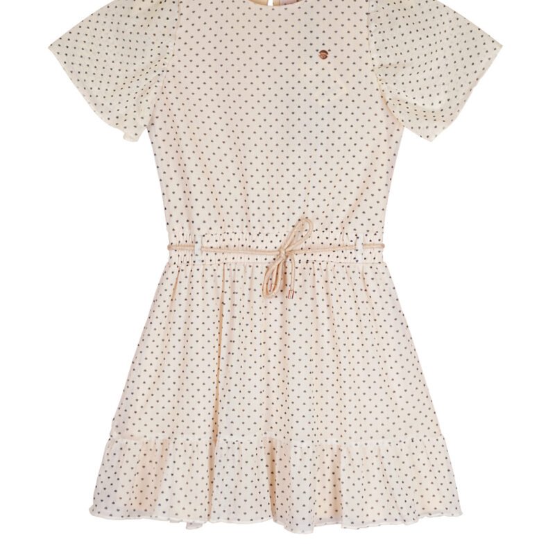 NoNo Zomer jurk meisjes Ivoor wit - mesh - AOP - korte mouw - Mireal NoNo Zomer jurk meisjes Ivoor wit - mesh - AOP - korte mouw - MirealMateriaal 95% recycled polyesther