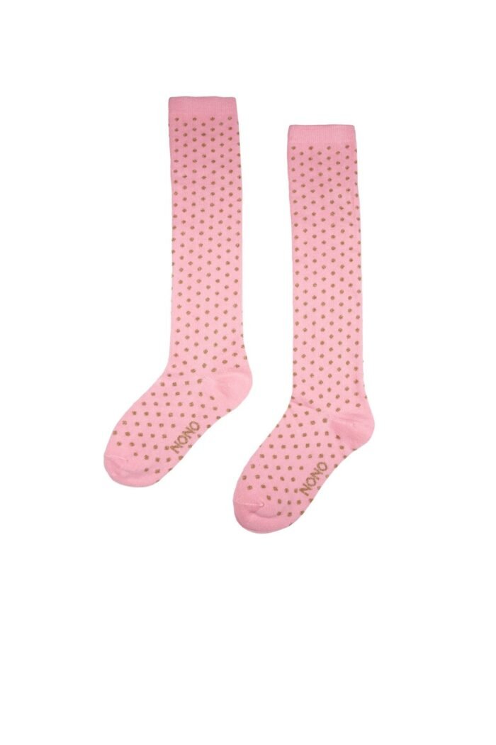 NoNo Zomer kniekousen meisjes Roze - stippen - Rabi NoNo Zomer kniekousen meisjes Roze - stippen - RabiMateriaal 86% katoen