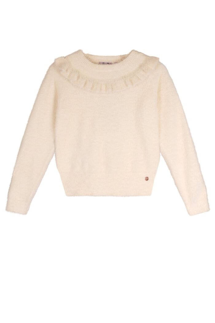 NoNo Zomer sweater meisjes Ivoor wit - fluffy - Ketan NoNo Zomer sweater meisjes Ivoor wit - fluffy - KetanMateriaal 100% polyamide