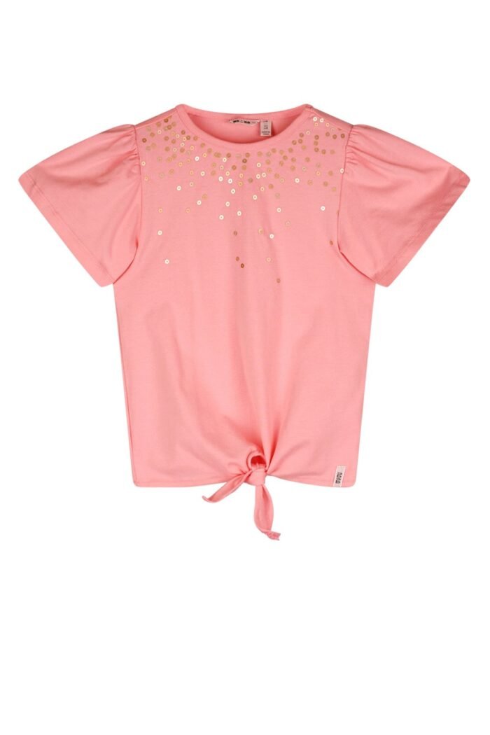NoNo Zomer t-shirt meisjes Roze - gebreid - strass steentjes - Kate NoNo Zomer t-shirt meisjes Roze - gebreid - strass steentjes - KateMateriaal 95% katoen