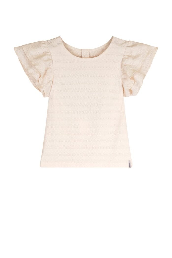 NoNo Zomer top meisjes Ivoor wit - jersey - open rug detail - Kia NoNo Zomer top meisjes Ivoor wit - jersey - open rug detail - KiaMateriaal 96% polyesther