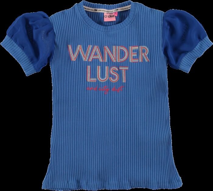 O'Chill Meisjes shirt - Jolien - Blauw Jolien - Maat 104/110 - O'Chill - Meisjes shirt - Jolien - Blauw
