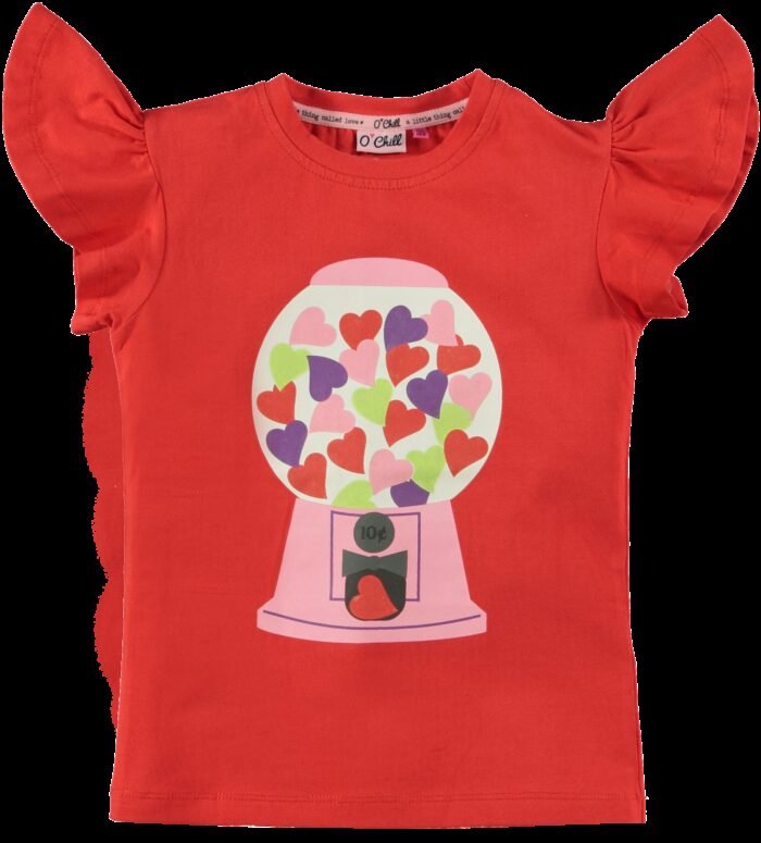 O'Chill Meisjes t-shirt - Annika - Rood O'Chill Meisjes t-shirt - Annika - RoodMateriaal