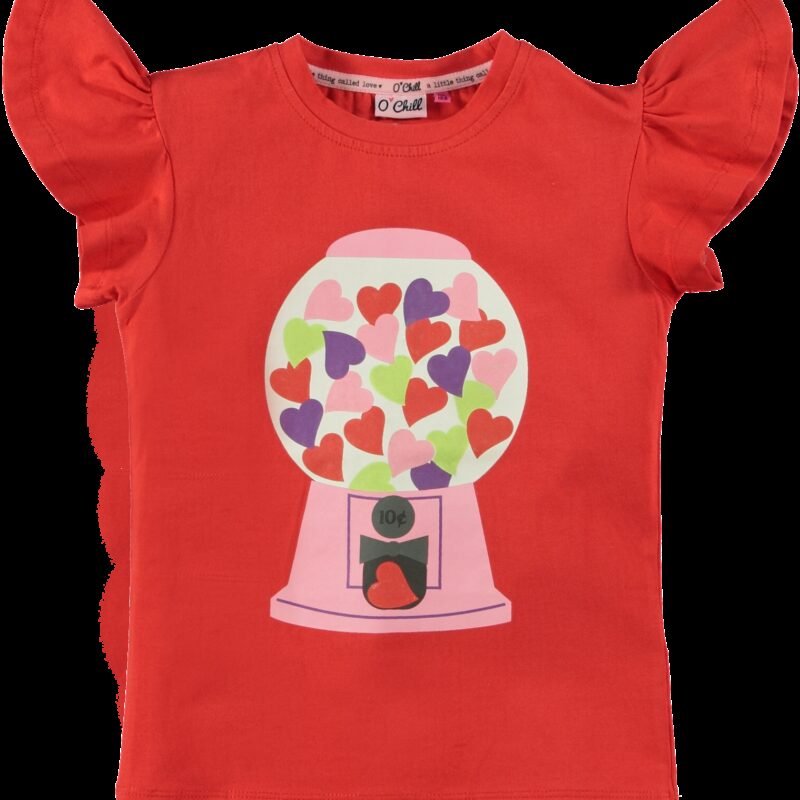 O'Chill Meisjes t-shirt - Annika - Rood O'Chill Meisjes t-shirt - Annika - RoodMateriaal