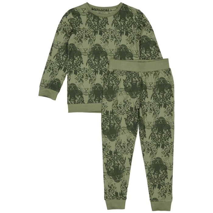 Quapi Jongens pyjama - Puck C - AOP Groen animal Quapi Jongens pyjama - Puck C - AOP Groen animalMateriaal 95% Cotton 5% Elastan